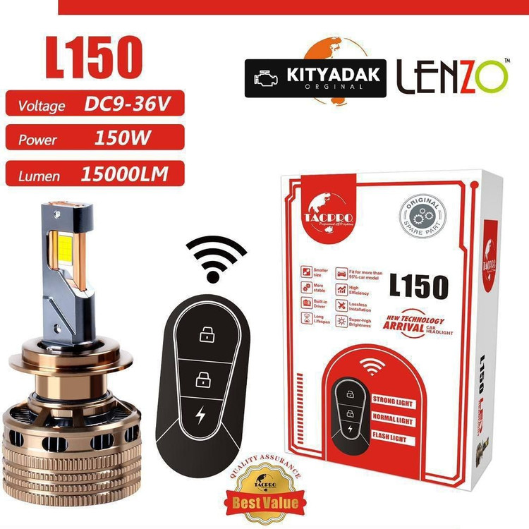 هدلایت L150 کنترل دار پایه H7 لنزو Lenzo