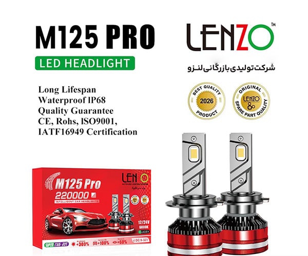 هدلایت M125 Pro پایه H4 لنزو Lenzo